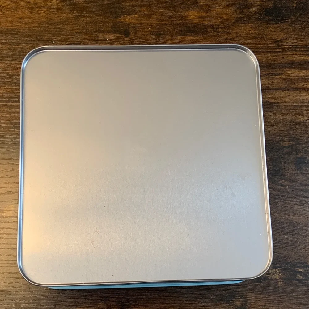 Snowman Tin Box with Colorful Snowflakes